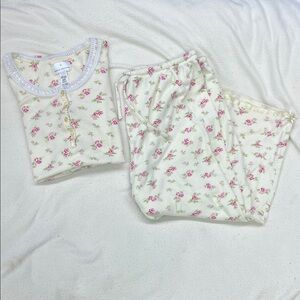 Cotton Floral Yellow Pants Pajama Set